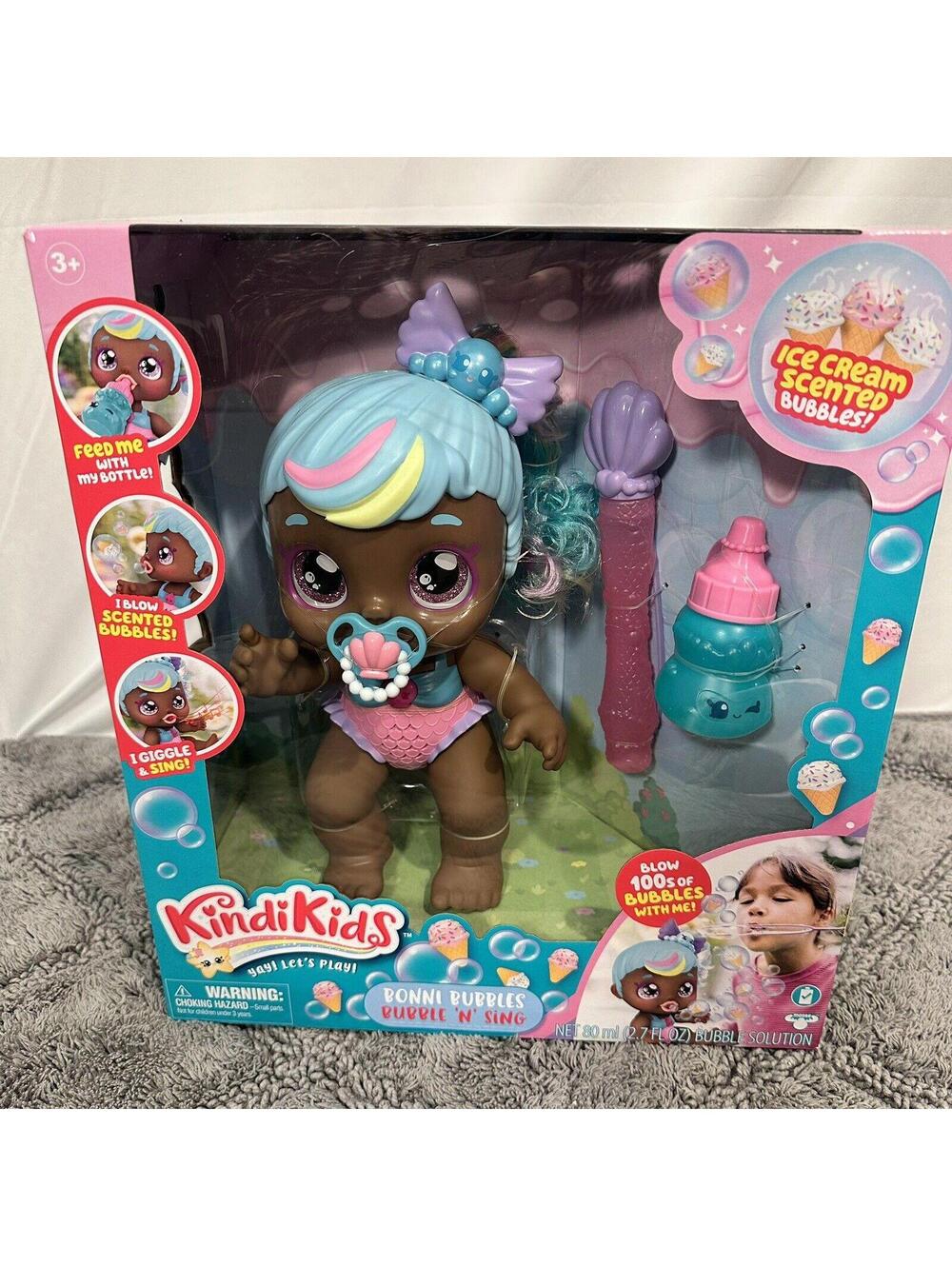 Brand New Kindi Kids Poppi Pearl Bubble 'N' Sing Doll Ice Cream Scented Bubbles